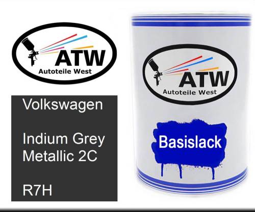 Volkswagen, Indium Grey Metallic 2C, R7H: 500ml Lackdose, von ATW Autoteile West.